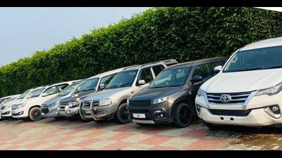 The cars recovered by the Mohali police. (HT Photo)