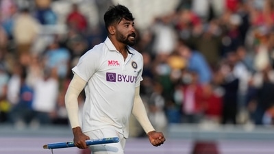 India's Mdohammed Siraj celebrates after taking the wicket clean bowled of England's James Anderson, with India winning the 2nd test, during the fifth day of the 2nd cricket test between England and India at Lord's cricket ground in London. (AP) India's Mdohammed Siraj celebrates after taking the wicket clean bowled of England's James Anderson, with India winning the 2nd test, during the fifth day of the 2nd cricket test between England and India at Lord's cricket ground in London. (AP)