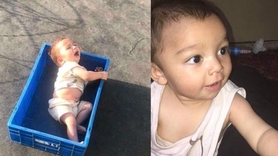 The seven-month-old infant was reportedly separated from parents during the scramble at Kabul airport. (Photo via @AsvakaNews on Twitter) The seven-month-old infant was reportedly separated from parents during the scramble at Kabul airport. (Photo via @AsvakaNews on Twitter)