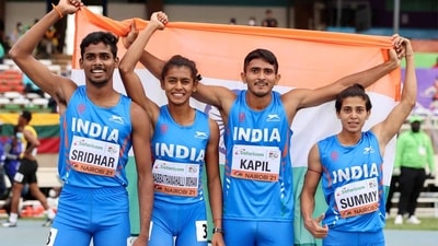 Indian mixed 4x400m relay team won a bronze (Twitter)