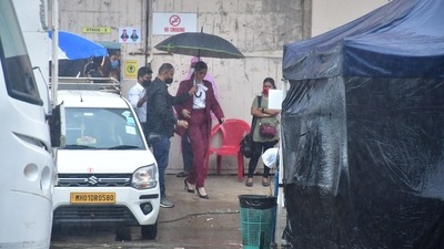 Sonam Kapoor, who recently attended her sister Rhea's wedding, was also seen outside Mehboob studios in Mumbai. (Varinder Chawla) Sonam Kapoor, who recently attended her sister Rhea's wedding, was also seen outside Mehboob studios in Mumbai. (Varinder Chawla)