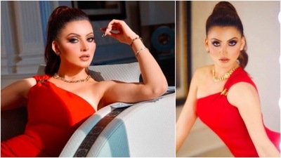 Urvashi Rautela is the epitome of elegance in this red one-shoulder evening gown. With bold eyes and glossy lips, the actor looked to-die-for. (Instagram/@urvashirautela)