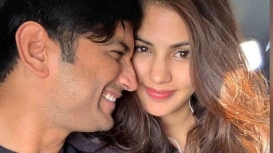 Rhea Chakraborty poses with Sushant Singh Rajput.