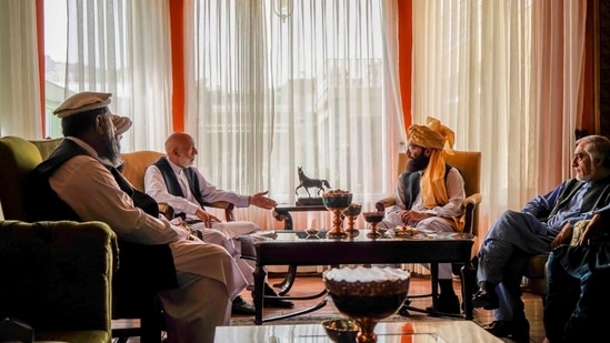 Talks are being held in the Afghan capital to expand the scope of the future Afghan government by including non-Taliban members. (Taliban via AP)(AP)