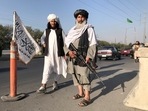 A Taliban fighter holding an M16 assault rifle stands outside the Interior Ministry in Kabul, Afghanistan, on August 16, 2021. (File Photo) A Taliban fighter holding an M16 assault rifle stands outside the Interior Ministry in Kabul, Afghanistan, on August 16, 2021. (File Photo)