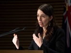 New Zealand's prime minister Jacinda Ardern speaks about Covid-19 coronavirus on the first day of a snap national lockdown, during a press conference in Wellington on August 18, 2021. (Photo by Mark MITCHELL / POOL / AFP)