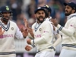 India Captain Virat Kohli celebrates after Mohammed Shami took the wicket of Dom Sibley. (Getty) India Captain Virat Kohli celebrates after Mohammed Shami took the wicket of Dom Sibley. (Getty)