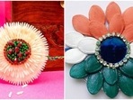 You can make rakhis with easily available eco-friendly materials like rice and pumpkin seeds(YouTube, Pinterest) You can make rakhis with easily available eco-friendly materials like rice and pumpkin seeds(YouTube, Pinterest)