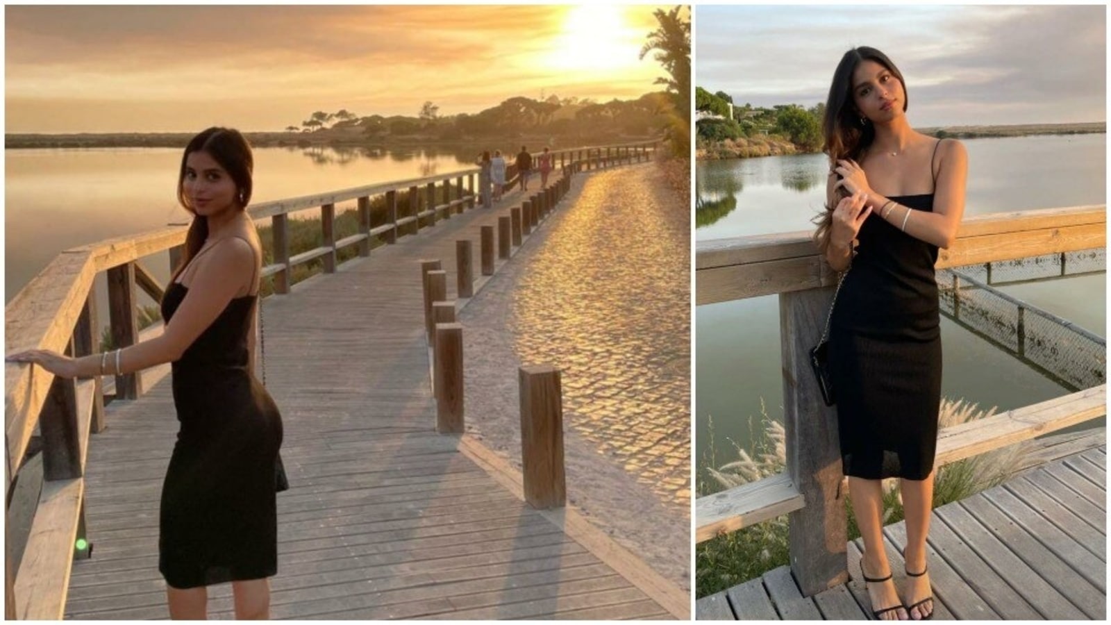 Filha de Shah Rukh Khan, Suhana Khan, posa com vestido preto à beira do lago, veja fotos de Portugal |  Bollywood