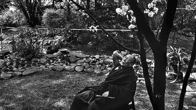 This image of the Dalai Lama was captioned, "It was spring time. His holiness asked me to come see his garden." (Instagram / Raghu Rai ) This image of the Dalai Lama was captioned, "It was spring time. His holiness asked me to come see his garden." (Instagram / Raghu Rai )