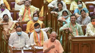 Uttar Pradesh chief minister Yogi Adityanath speaks during the Monsoon session of the state assembly in Lucknow on Thursday. (PTI Photo) Uttar Pradesh chief minister Yogi Adityanath speaks during the Monsoon session of the state assembly in Lucknow on Thursday. (PTI Photo)