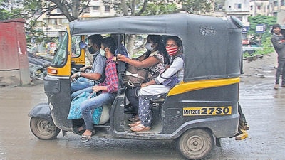 At many places, autos were seen plying four to five passengers at a time and risking the lives of passengers. (Ravindra Joshi/HT PHOTO) At many places, autos were seen plying four to five passengers at a time and risking the lives of passengers. (Ravindra Joshi/HT PHOTO)