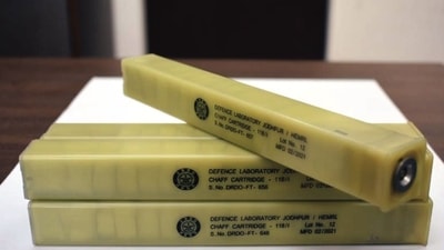 The chaff cartridge developed by DRDO. (ANI Photo) The chaff cartridge developed by DRDO. (ANI Photo)