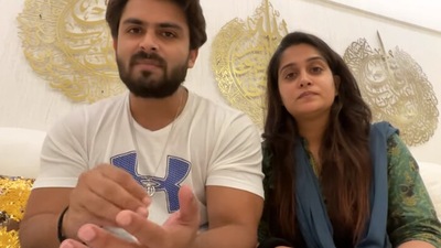 Dipika Kakar and Shoaib Ibrahim during their live on YouTube.