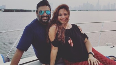 R Madhavan with his wife Sarita Madhavan.