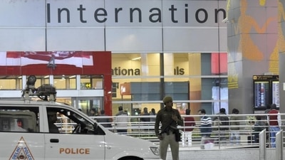 Central Industrial Security Force personnel stopped the man around 4 am after they detected the ammunition during his security check for the connecting domestic flight (Hindustan Times) Central Industrial Security Force personnel stopped the man around 4 am after they detected the ammunition during his security check for the connecting domestic flight (Hindustan Times)