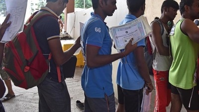 Assam Police constable PST/PET admit cards: Candidates will be able to download the admit card from the official website of State Level Police Recruitment Board, Assam, Guwahati at slprbassam.in. (Pratham Gokhale/HT file photo)