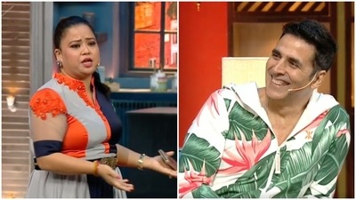 Bharti Singh made a joke about Akshay Kumar frequenting The Kapil Sharma Show. Bharti Singh made a joke about Akshay Kumar frequenting The Kapil Sharma Show.