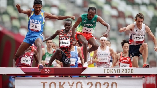 Getnet Wale of Ethiopia, Avinash Sable of India, Abraham Kibiwott of Kenya and Zak Seddon of Britain in action during Heat 2 REUTERS/Hannah Mckay(REUTERS)