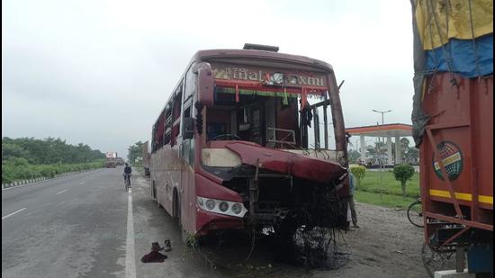 The damaged bus. (Sourced)