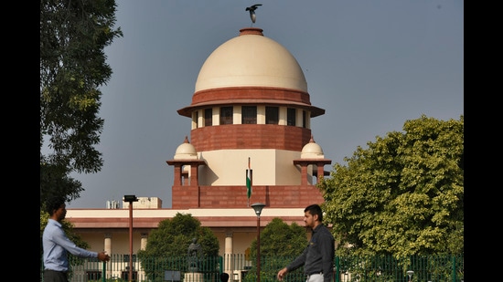 A view of the Supreme Court building, in New Delhi. (Burhaan Kinu/HT PHOTO)