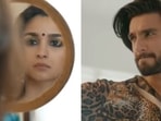 Alia Bhatt and Ranveer Singh in Rocky Aur Rani Ki Prem Kahani. Alia Bhatt and Ranveer Singh in Rocky Aur Rani Ki Prem Kahani.