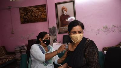 A dedicated vaccination camp has been set up to inoculate school staff. (Vipin Kumar/HT PHOTO) A dedicated vaccination camp has been set up to inoculate school staff. (Vipin Kumar/HT PHOTO)