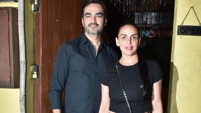 Esha Deol with husband Bharat Takhtani. Esha Deol with husband Bharat Takhtani.