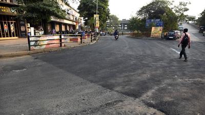 Kharghar railway station road. (HT archive)