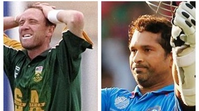 Allan Donald and Sachin Tendulkar. (File)