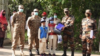 A statement by the Defence Wing said that the three children were treated “very humanely” and “compassionately” beholding the “finest traditions of the Indian Army." (Ravi Khajuria/HT Photo) A statement by the Defence Wing said that the three children were treated “very humanely” and “compassionately” beholding the “finest traditions of the Indian Army." (Ravi Khajuria/HT Photo)