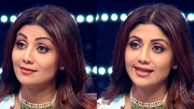 Shilpa Shetty on the sets of Super Dancer 4.