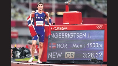 Jakob Ingebrigtsen of Norway won gold and set a new Olympic record at the 1,500m race in Tokyo. He and his two brothers train under their father, Gjert, in a scienceled programme that is carefully calibrated, updated regularly, and customised for each man. (REUTERS) Jakob Ingebrigtsen of Norway won gold and set a new Olympic record at the 1,500m race in Tokyo. He and his two brothers train under their father, Gjert, in a scienceled programme that is carefully calibrated, updated regularly, and customised for each man. (REUTERS)
