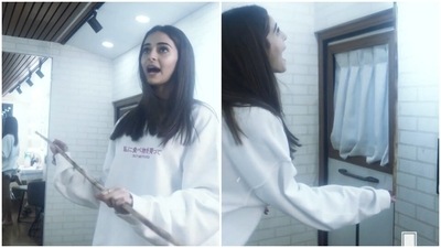 Ananya Panday in her vanity van.