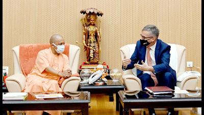 British high commissioner to India, Alex Ellis, met UP chief minister Yogi Adityanath at the latter’s official residence. (Sourced) British high commissioner to India, Alex Ellis, met UP chief minister Yogi Adityanath at the latter’s official residence. (Sourced)