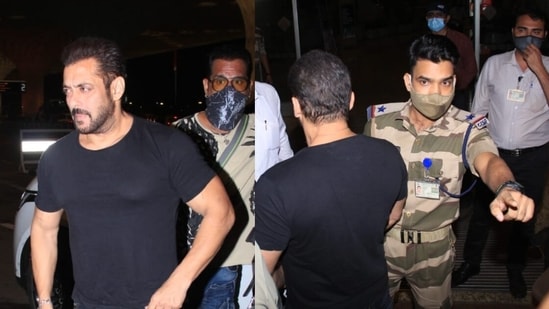 Salman Khan spotted at the Mumbai airport and was stopped by a CISF officer. (Varinder Chawla)