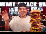 The image shows Matt Stonie with the huge burger.(YouTube/Matt Stonie) The image shows Matt Stonie with the huge burger.(YouTube/Matt Stonie)
