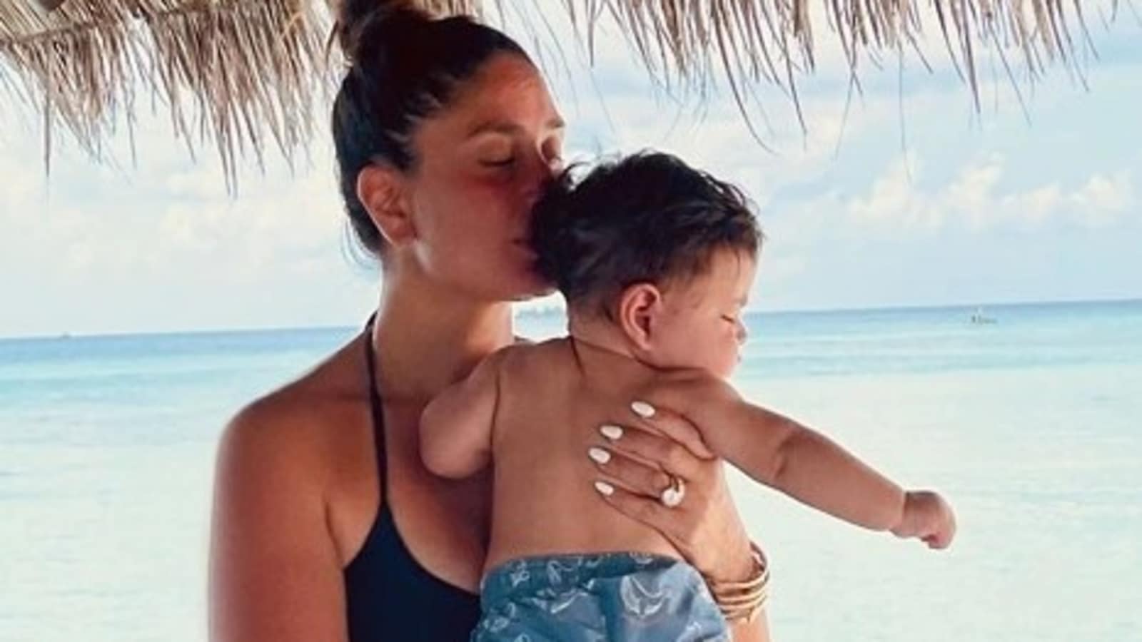 Kareena Kapoor clings on to her 'life' Jeh as he turns six months old, see new pic from the Maldives