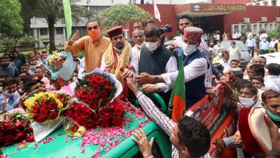 Union Minister Anurag Thakur started the five-day ‘Jan Ashirwad Yatra’ from Himachal Bhawan, Sector 28, Chandigarh on Thursday. (HT FILE) Union Minister Anurag Thakur started the five-day ‘Jan Ashirwad Yatra’ from Himachal Bhawan, Sector 28, Chandigarh on Thursday. (HT FILE)