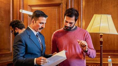 Actor Akshay Kumar with BellBottom director Ranjit M Tewari. Actor Akshay Kumar with BellBottom director Ranjit M Tewari.