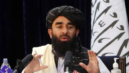 Taliban spokesman Zabihullah Mujahid at a news conference promised the group would honour women’s rights within the norms of Islamic law.