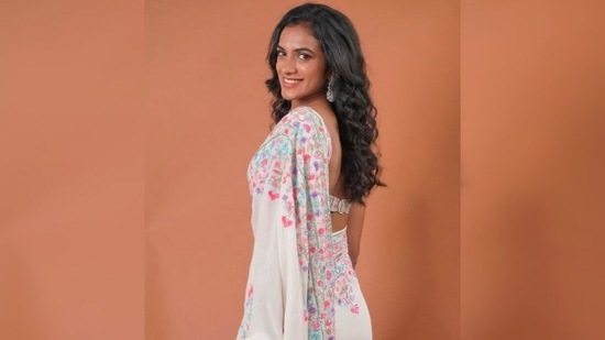 PV Sindhu chose a drape by designer Manish Malhotra for her Onam celebrations.(Instagram/@pvsindhu1)