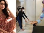 Aerial yoga: Rakul Preet Singh inspires fitness freaks to nail a ‘Sunday stretch’(Instagram/rakulpreet/anshukayoga)
