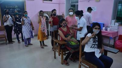 A special vaccination for women was conducted on Sunday at Thane district Nursing Training Vaccination Center, in Thane. (HT Photo) A special vaccination for women was conducted on Sunday at Thane district Nursing Training Vaccination Center, in Thane. (HT Photo)