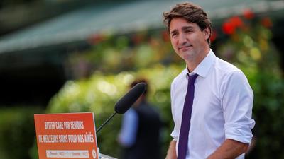 Canada’s Liberal Prime Minister Justin Trudeau visits a veterans’ retirement home during his election campaign tour in Victoria, British Columbia, Canada. (REUTERS) Canada’s Liberal Prime Minister Justin Trudeau visits a veterans’ retirement home during his election campaign tour in Victoria, British Columbia, Canada. (REUTERS)