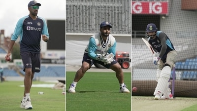 Team India arrives at Headingley stadium (HT Collage)