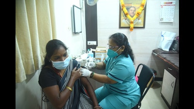 A total of 53,007,364 vaccines doses have been administered in the statE. (Satish Bate/HT) A total of 53,007,364 vaccines doses have been administered in the statE. (Satish Bate/HT)