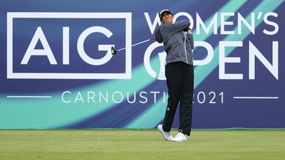 Aditi Ashok of India tees off on the first hole. (Getty) Aditi Ashok of India tees off on the first hole. (Getty)