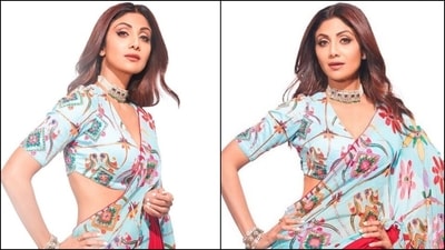 Shilpa Shetty's ₹58k sequin saree for Super Dancer 4 comeback is the perfect Rakhi look (Instagram/@theshilpashetty) Shilpa Shetty's ₹58k sequin saree for Super Dancer 4 comeback is the perfect Rakhi look (Instagram/@theshilpashetty)
