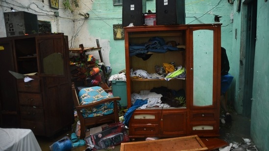 Debris in a damaged home after Hurricane Grace made landfall in Tecolitla, Veracruz state in Mexico, on Saturday, August 21.(Bloomberg)